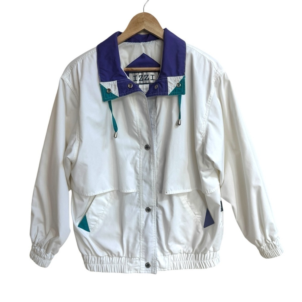 IZZI Vintage 80s Snap Closure Windbreaker Jacket Size S